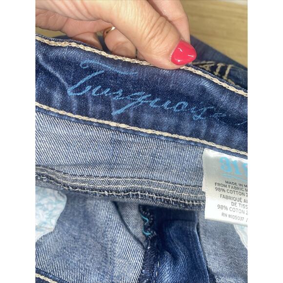 Ariat REAL Jeans Womens 31S Mid Rise Bootcut Dark Faded Wash Western Denim - Picture 10 of 11